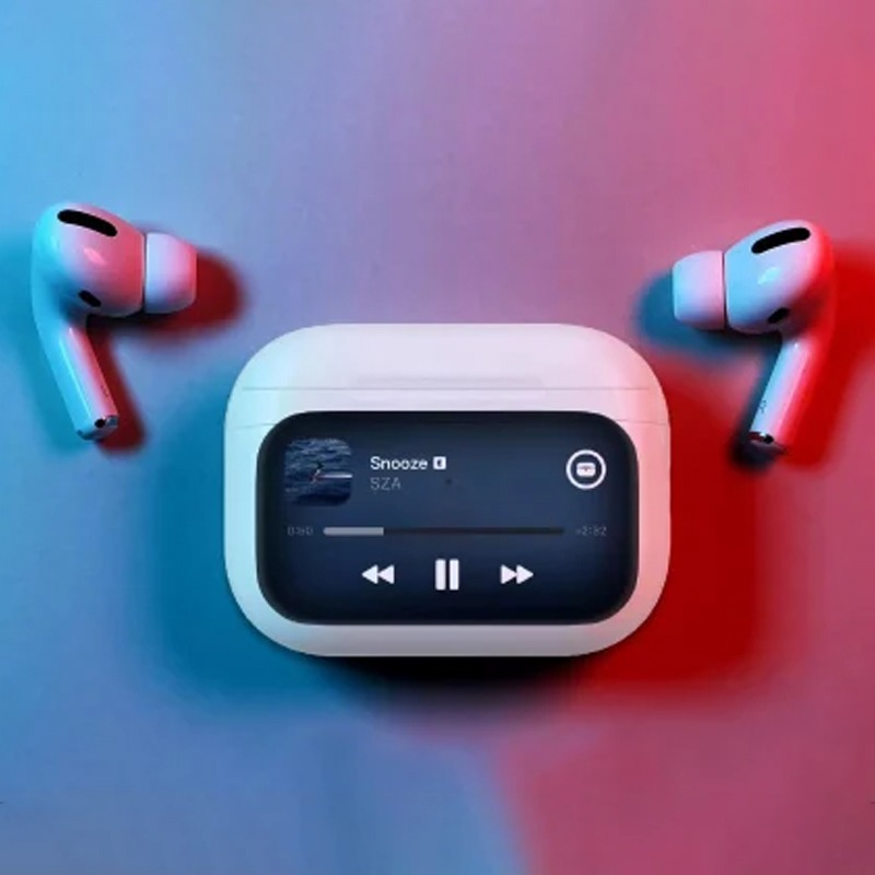 A9 Pro ANC Wireless Earbuds with LCD Smart Color Screen – Noise Cancelling, Touch Control, Long Battery Life
