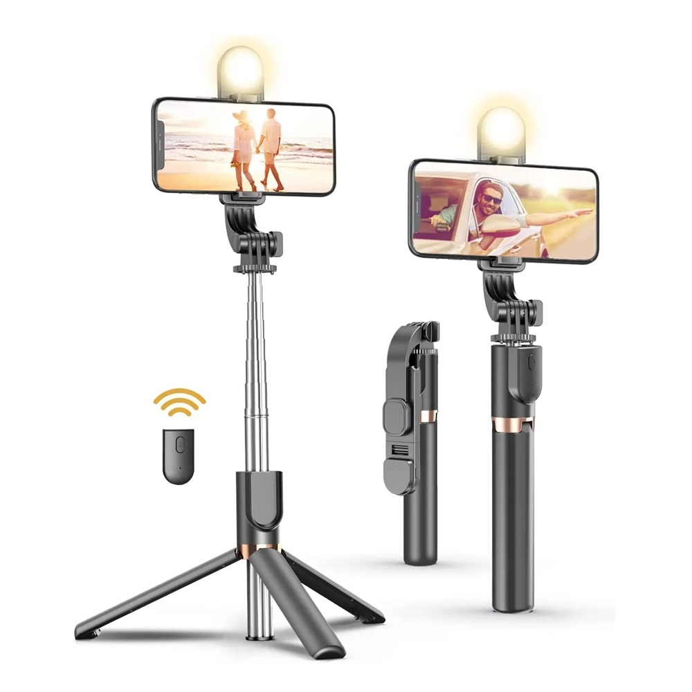 K8 LED Selfie Stick Tripod – 130cm Extendable | Bluetooth Remote & LED Light