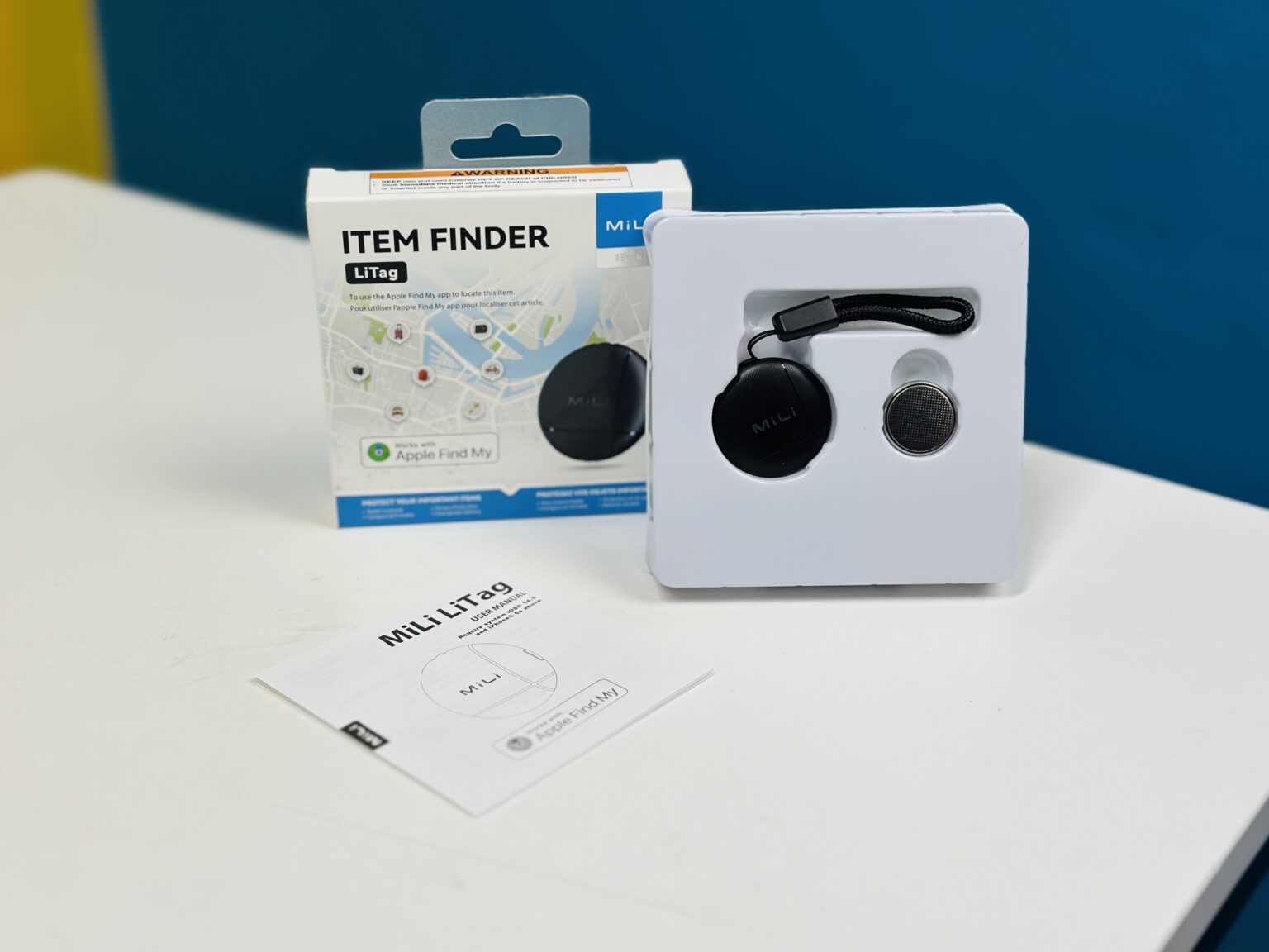Mili LiTag Item Finder Tracker for iPhone iOS Bluetooth 5.2 IP67 Waterproof 100m Range