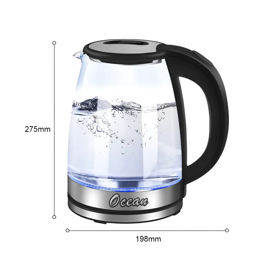Ocean 2L Electric Kettle - 1500W Fast Boiling, BPA-Free, Boil-Dry Protection & LED Indicator | Best Electric Kettle in Bangladesh | TUSHARTECH.COM.BD