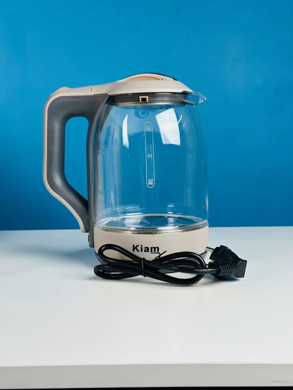 Kiam BL-002 Electric Kettle - 1.8L Glass Body, Auto Shut-Off, 1500W Power | Best Electric Kettle in Bangladesh | TUSHARTECH.COM.BD