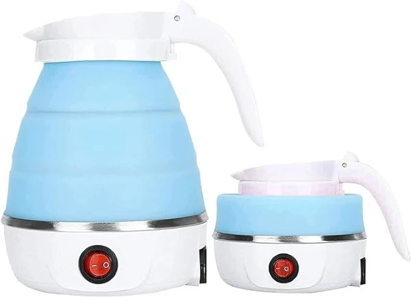 Foldable Travel Electric Kettle - 600W Portable, Collapsible Design, Blue Color | Best Travel Kettle in Bangladesh | TUSHAR TECH