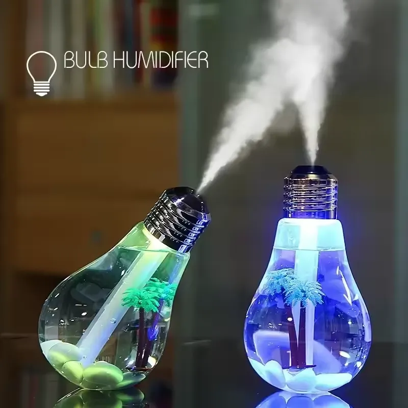 Creative Bulb Shaped Humidifier - 400ML Capacity, 7-Color LED Mood Light, Ultrasonic Mist | Best Humidifier in Bangladesh | TUSHAR TECH