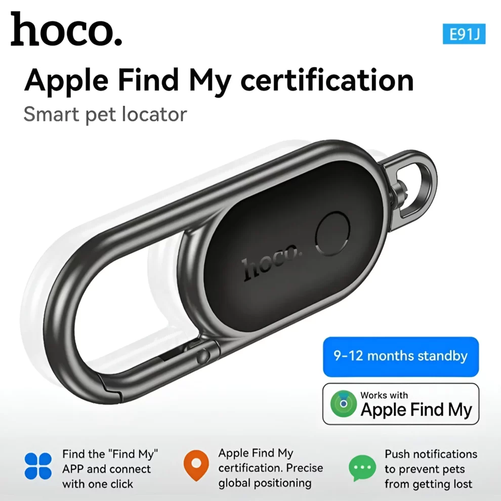 Hoco E91J Smart Anti-Lost Keychain Tracker - Apple Find My Network Compatible, 12 Month Battery | TUSHAR TECH