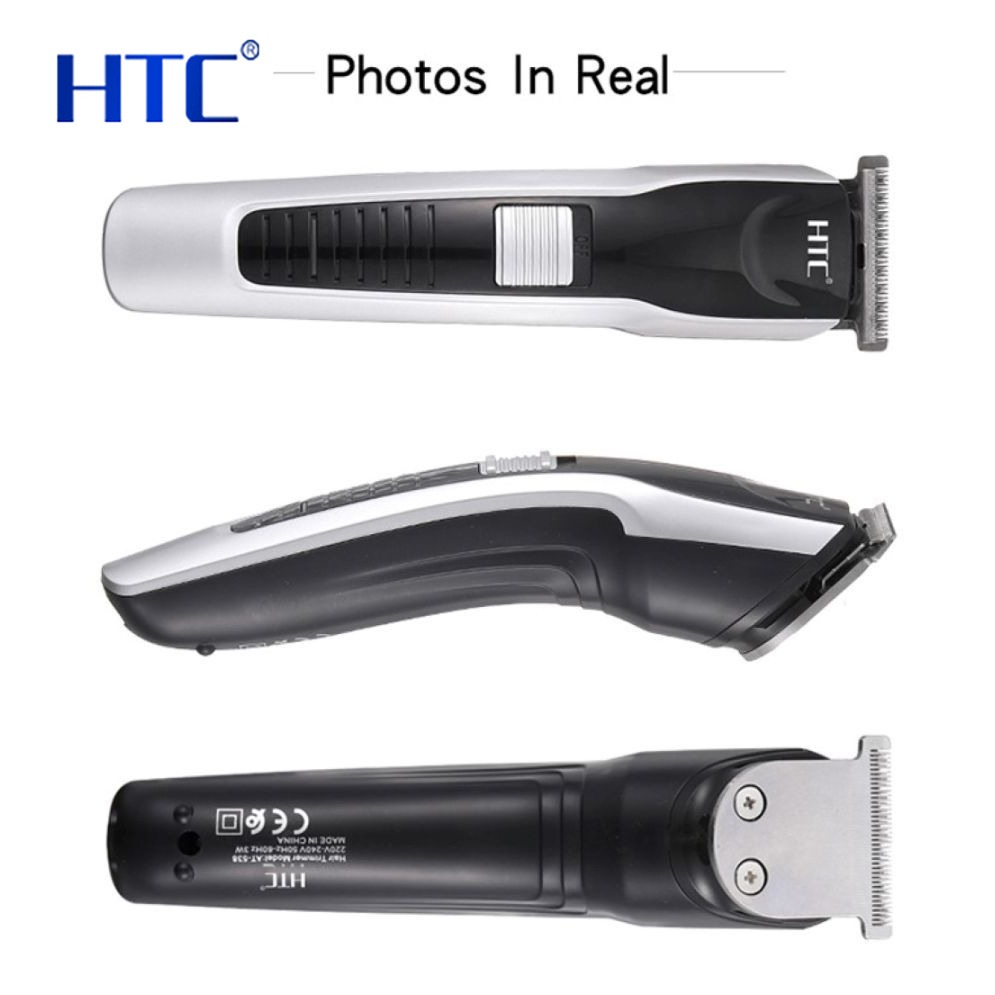 HTC AT-538 Hair & Beard Trimmer – Rechargeable, Stainless Steel Blade, Cordless Use