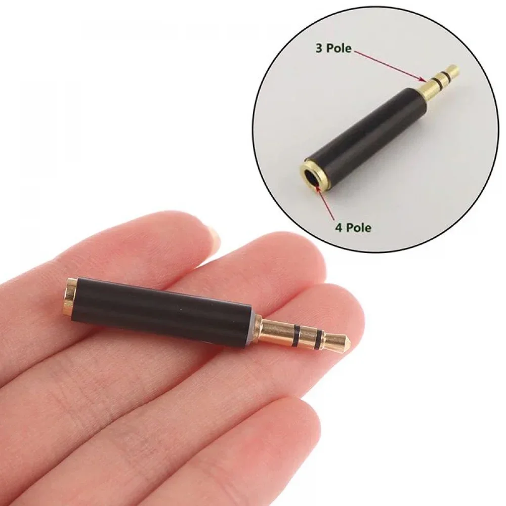 3.5mm TRRS to TRS Microphone Converter Adapter