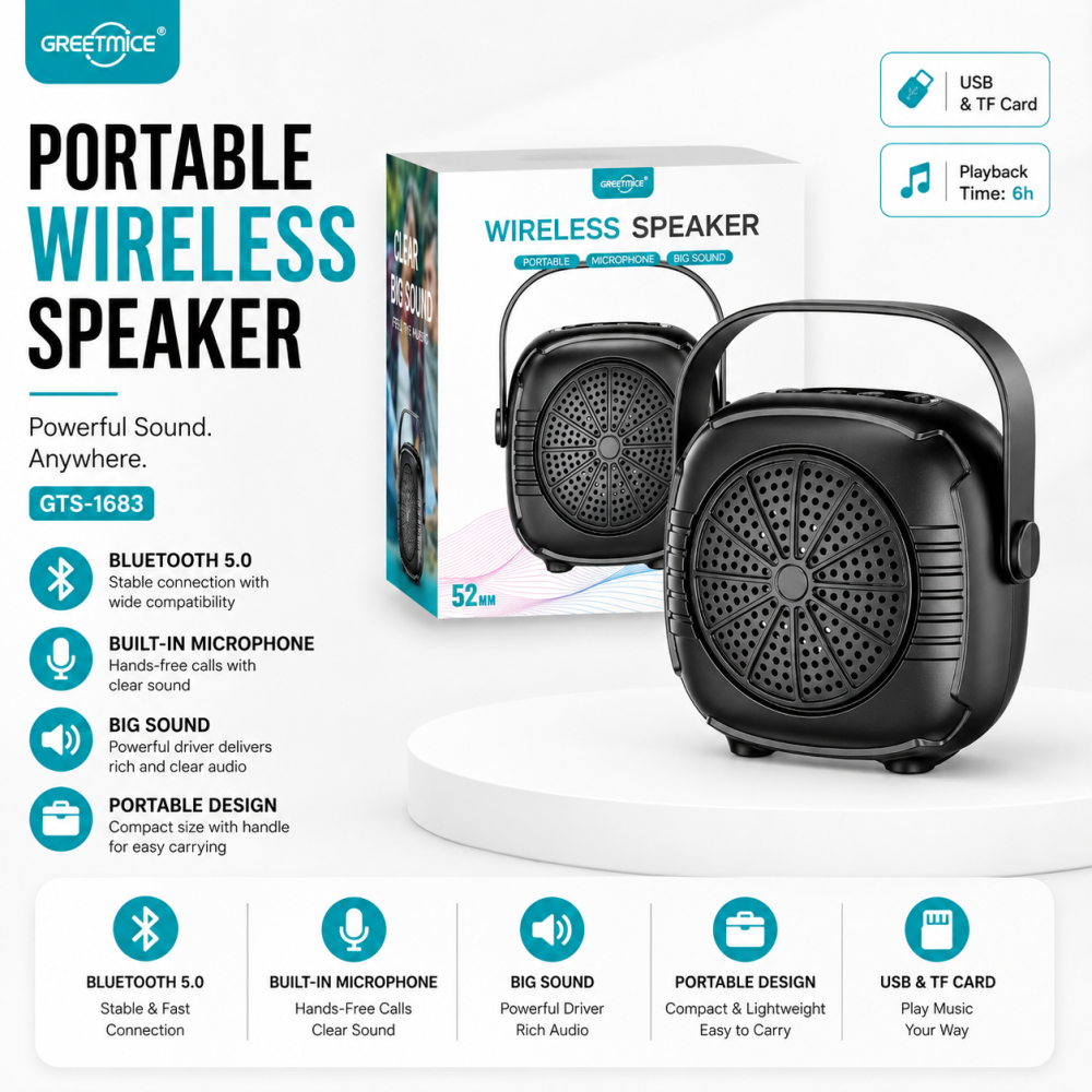 GTS-1683 Portable Wireless Bluetooth Speaker