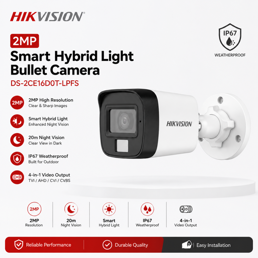 Hikvision 2MP Bullet Camera DS-2CE16D0T-LPFS