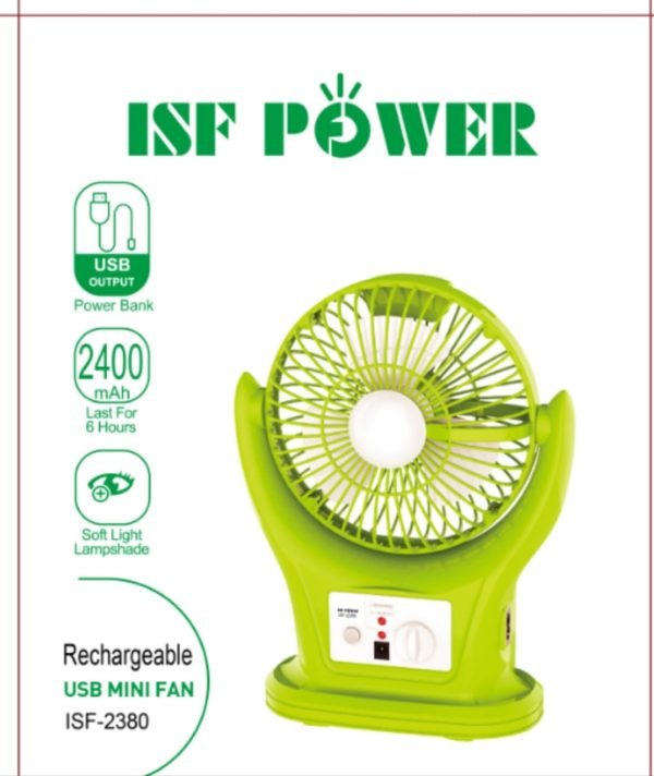 ISF-2380 Mini Fan Rechargeable USB Portable