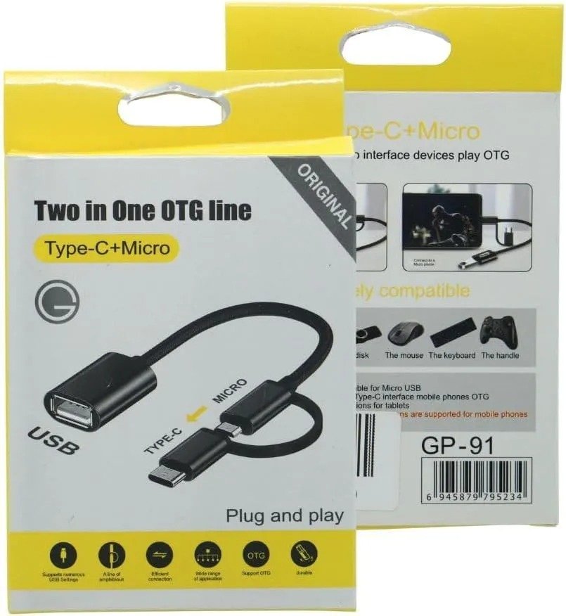 OTG Cable 2 in 1 Type-C Micro USB Adapter