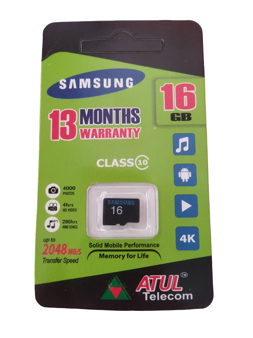 Samsung 16GB SD Memory Card Storage