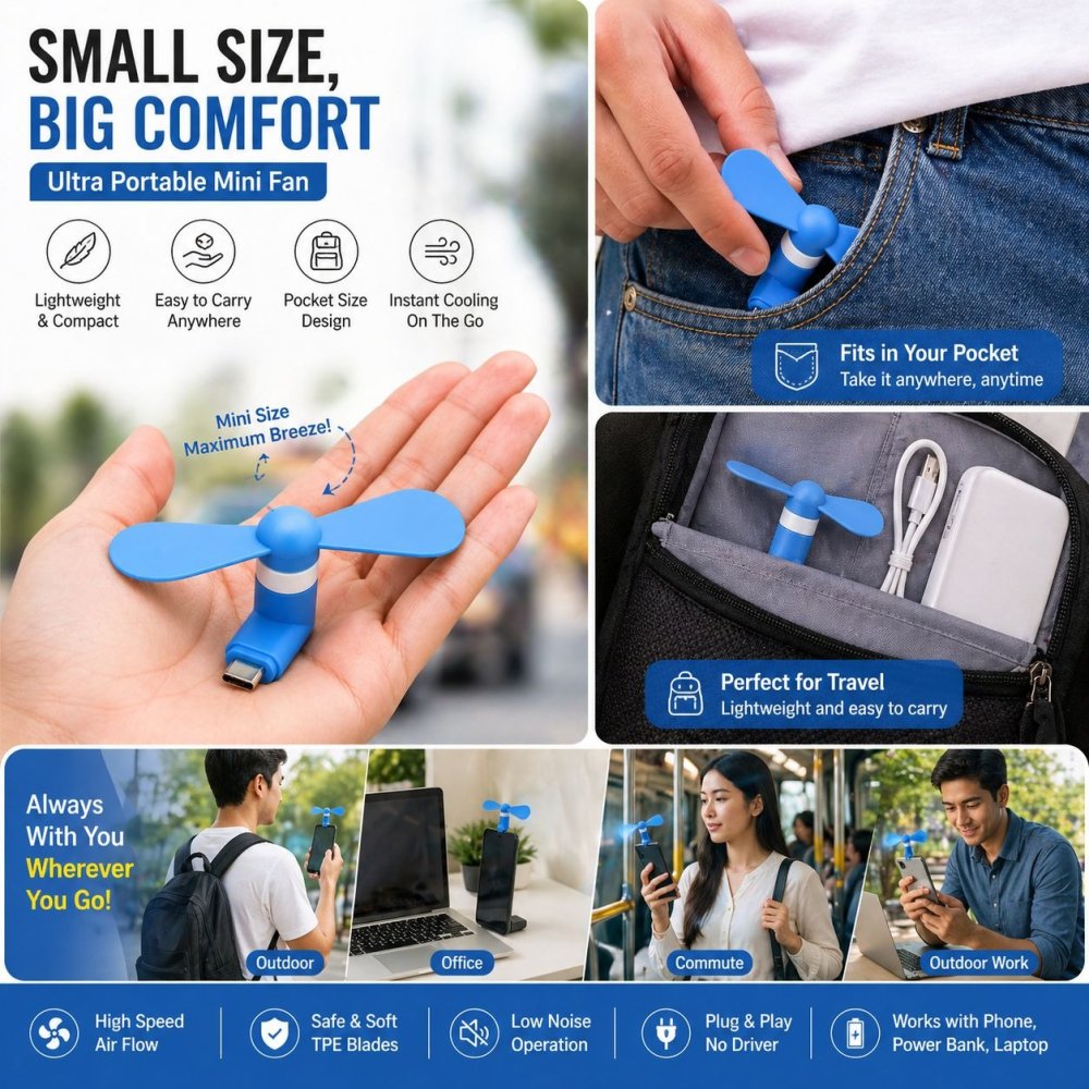 Two in One USB OTG Mini Fan Portable